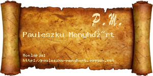 Pauleszku Menyhért névjegykártya